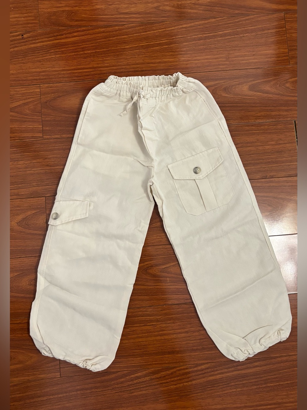 Zara Cream Cargo Jogger Pants for Kids